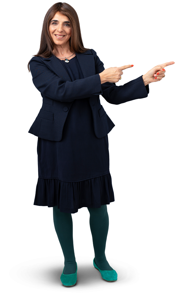 Woman showing the way